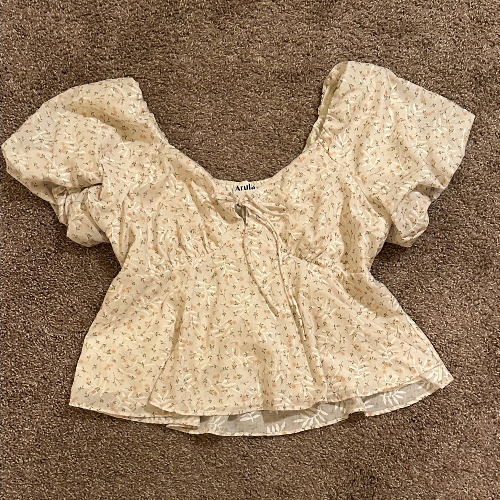 Arula Beige Floral Blouse